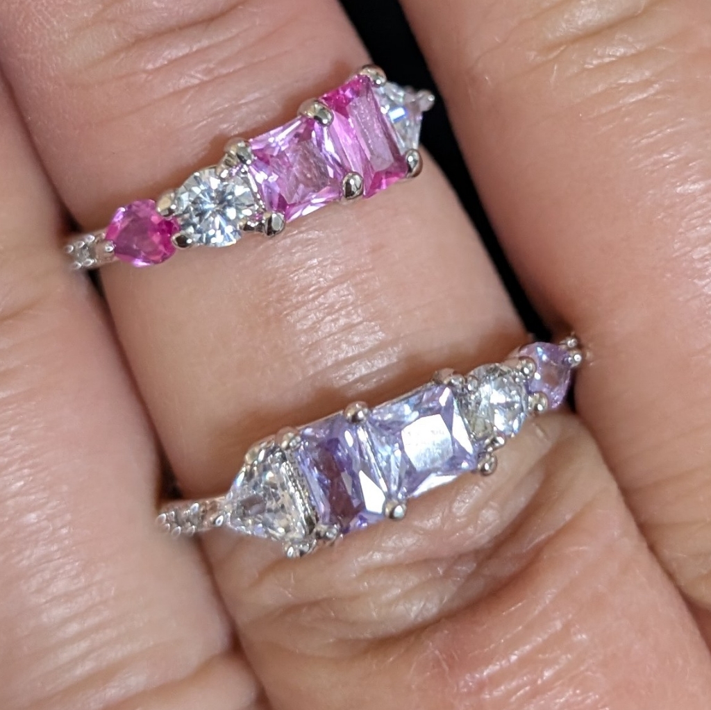 Pink And Purple Gemstone Rings - Reminders Of You - Rbp5950 & Rbp5950k